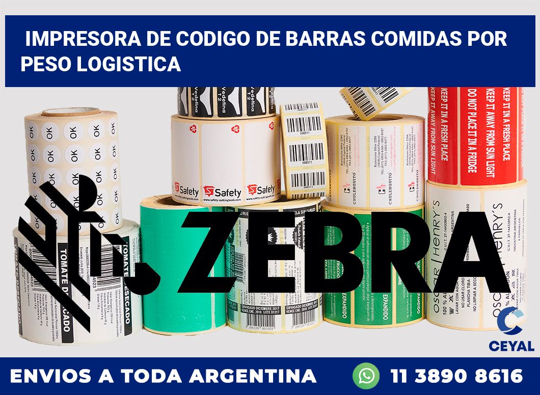 Impresora de codigo de barras Comidas por peso logistica