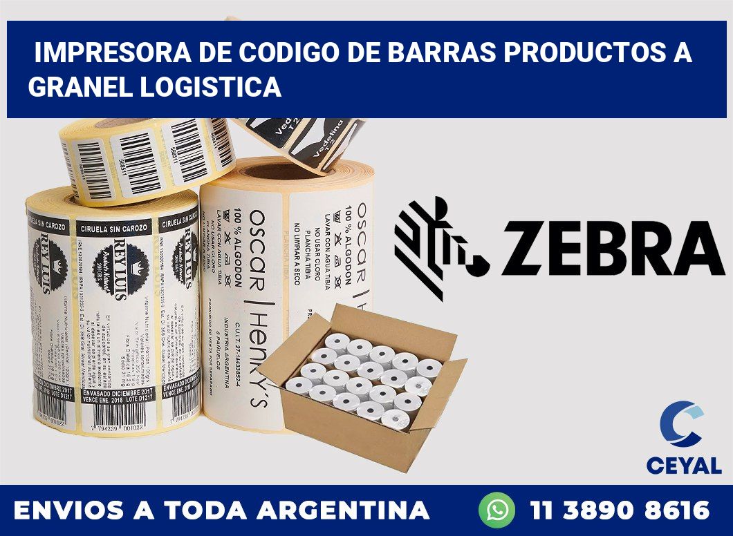 Impresora de codigo de barras Productos a granel logistica