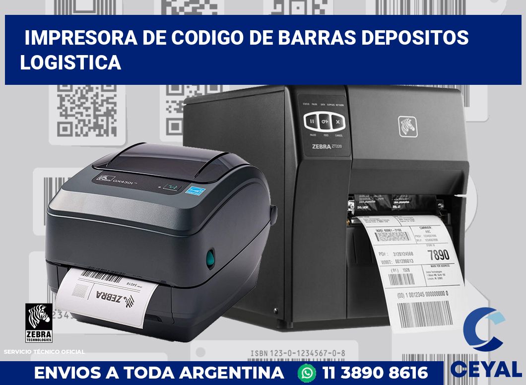 Impresora de codigo de barras depositos logistica