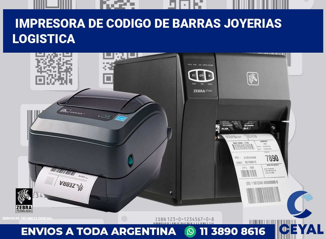 Impresora de codigo de barras joyerias logistica