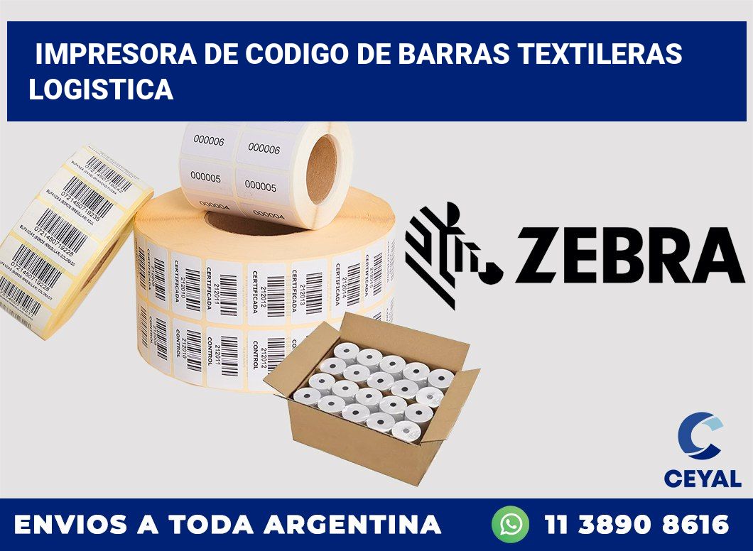 Impresora de codigo de barras textileras logistica