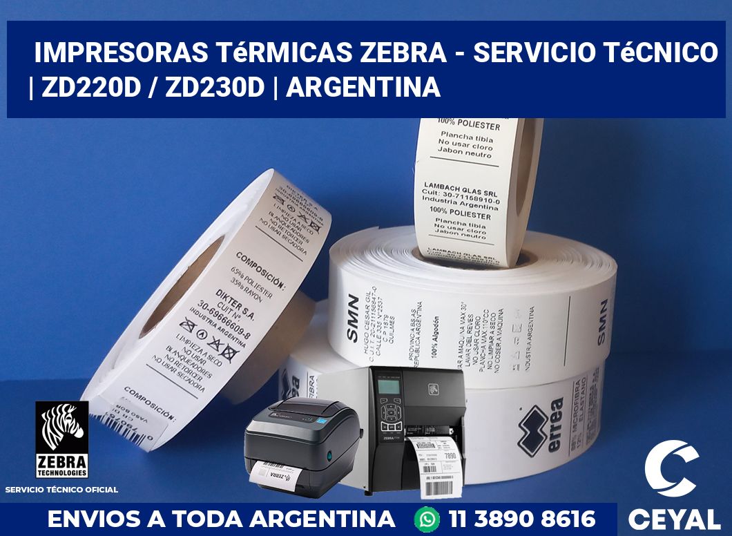 Impresoras térmicas Zebra - servicio técnico | ZD220d / ZD230d | Argentina