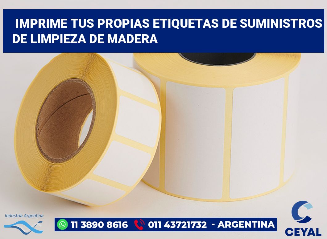 Imprime tus Propias Etiquetas de Suministros de Limpieza de Madera