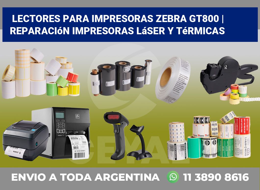 Lectores para impresoras Zebra GT800 | Reparación impresoras láser y térmicas