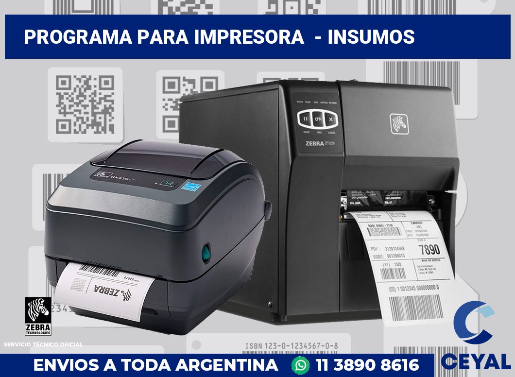 Programa para impresora - Insumos