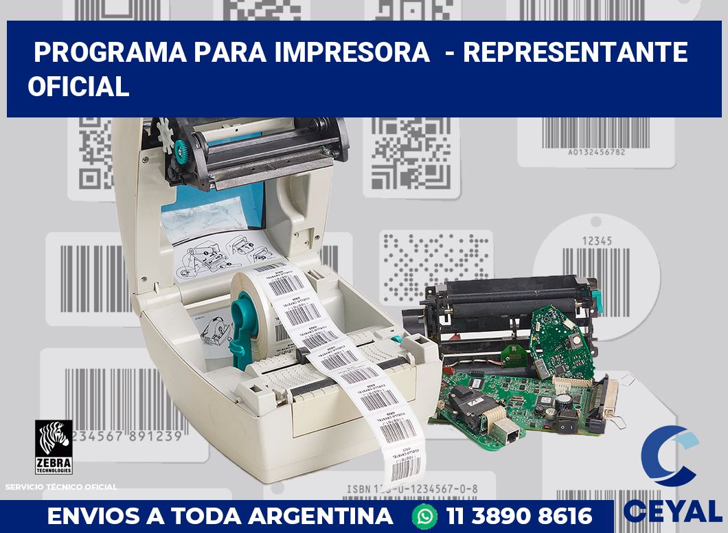 Programa para impresora - Representante oficial