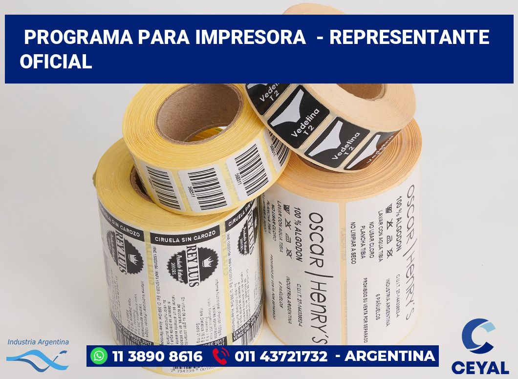 Programa para impresora - Representante oficial