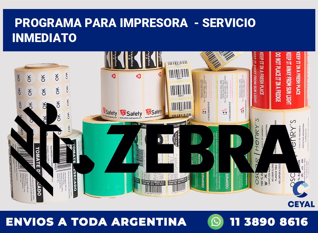 Programa para impresora  – Servicio inmediato