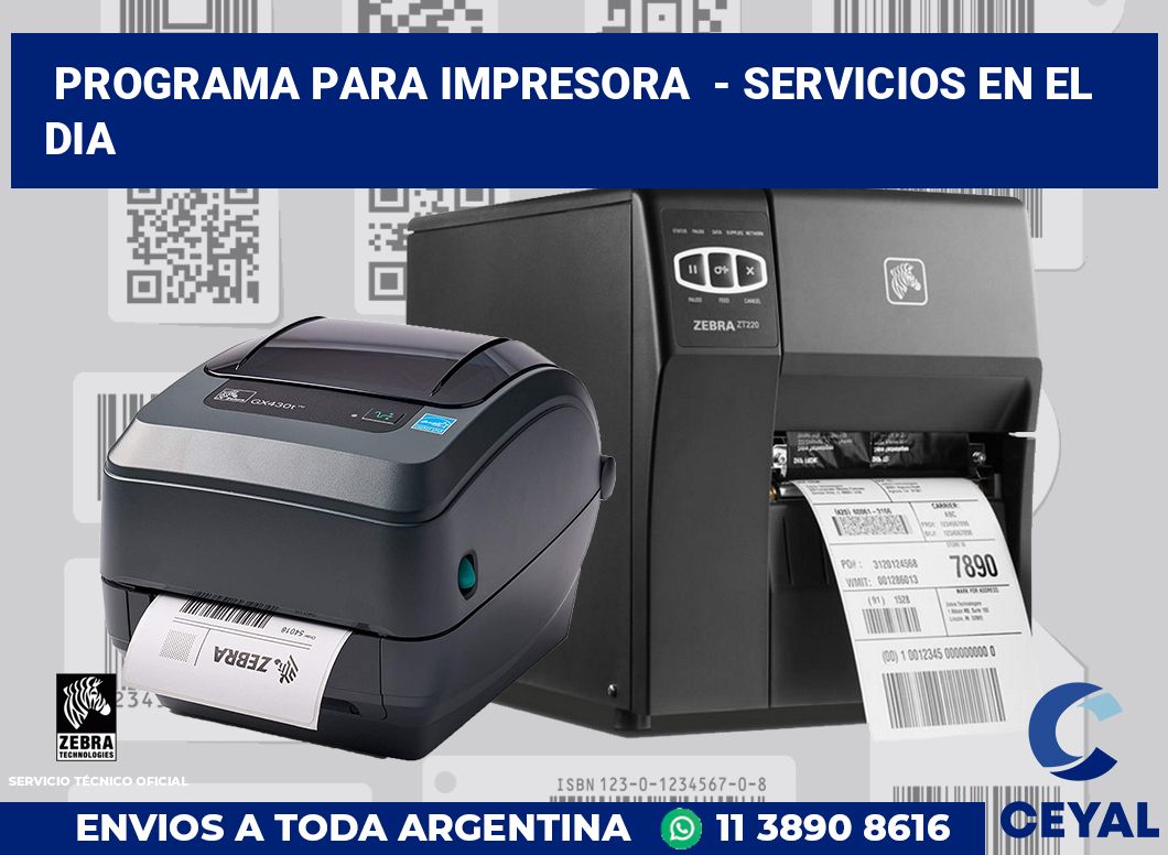 Programa para impresora - Servicios en el dia