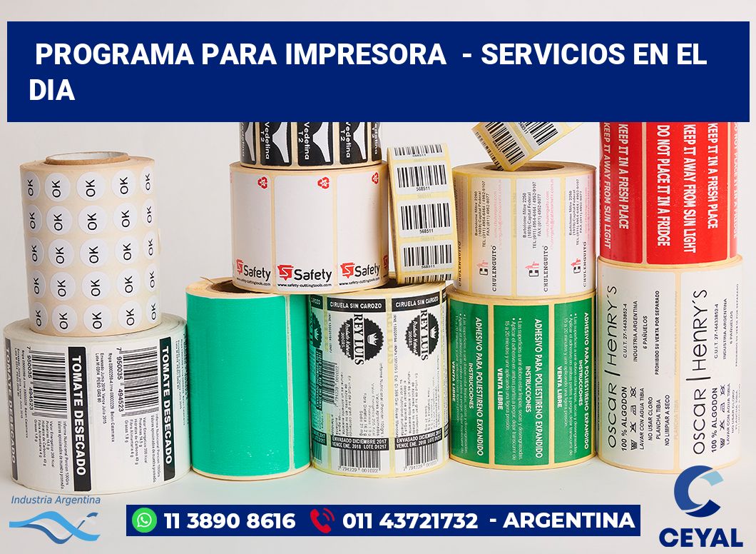 Programa para impresora - Servicios en el dia