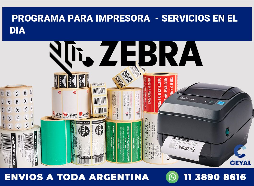 Programa para impresora  – Servicios en el dia