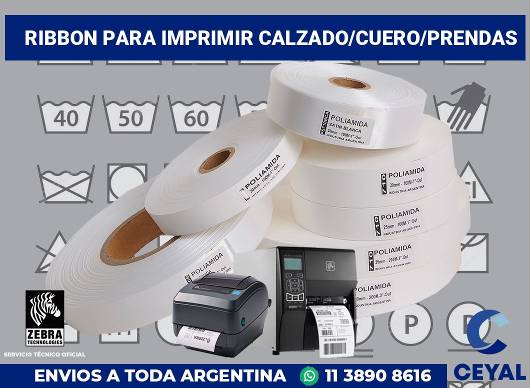Ribbon para imprimir Calzado/cuero/prendas