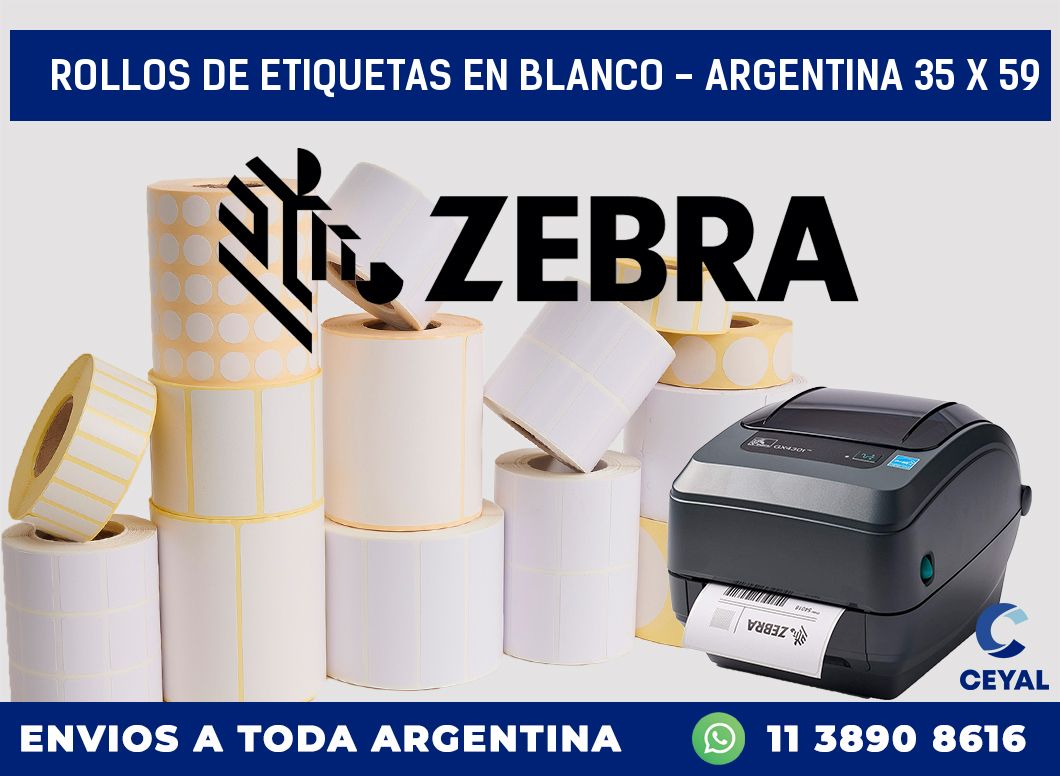 Rollos de etiquetas en blanco - Argentina 35 x 59