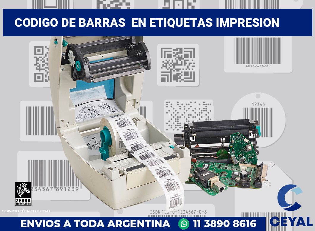 codigo de barras  en etiquetas impresion