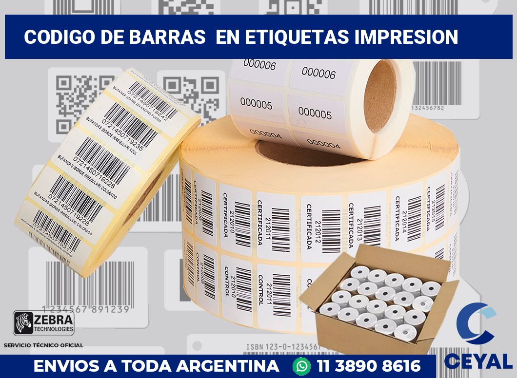 codigo de barras  en etiquetas impresion