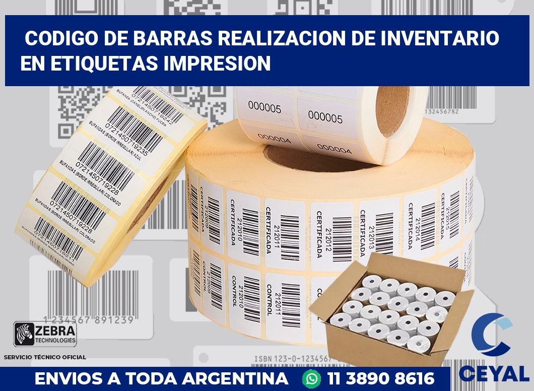 codigo de barras realizacion de inventario  en etiquetas impresion
