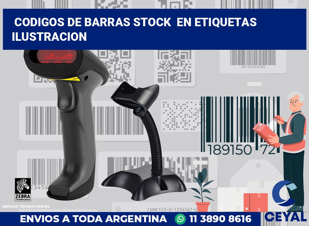 codigos de barras stock en etiquetas ilustracion