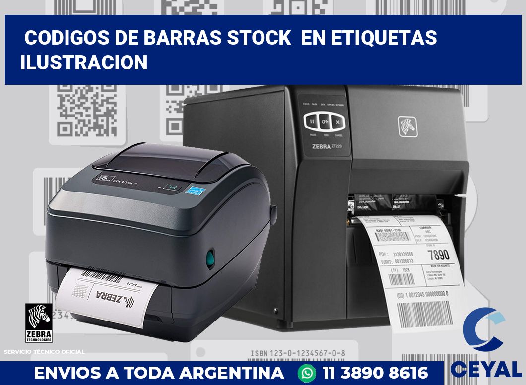 codigos de barras stock en etiquetas ilustracion