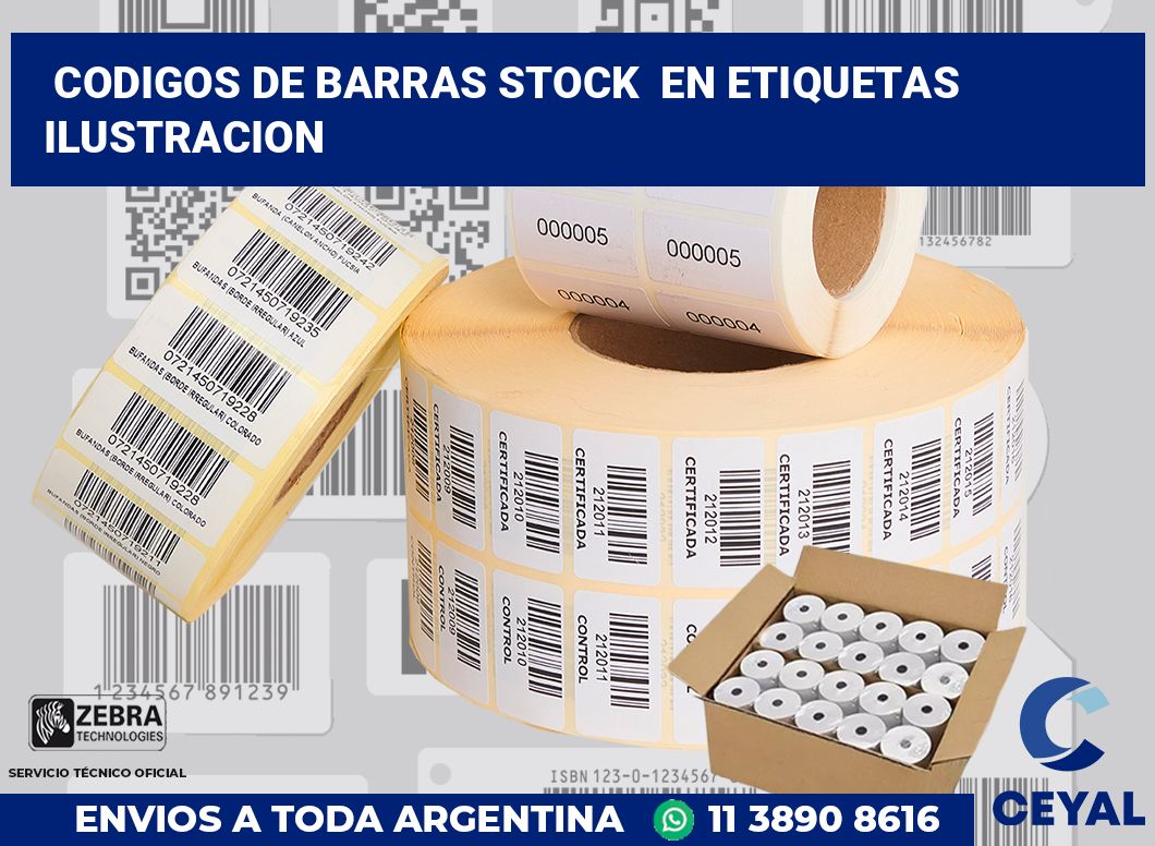 codigos de barras stock  en etiquetas ilustracion