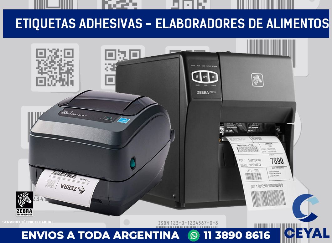 etiquetas adhesivas - elaboradores de alimentos