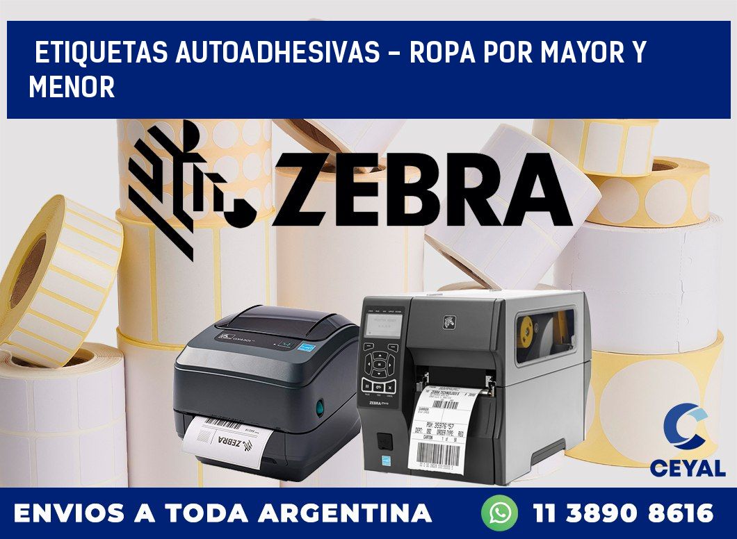 etiquetas autoadhesivas – ropa por mayor y menor