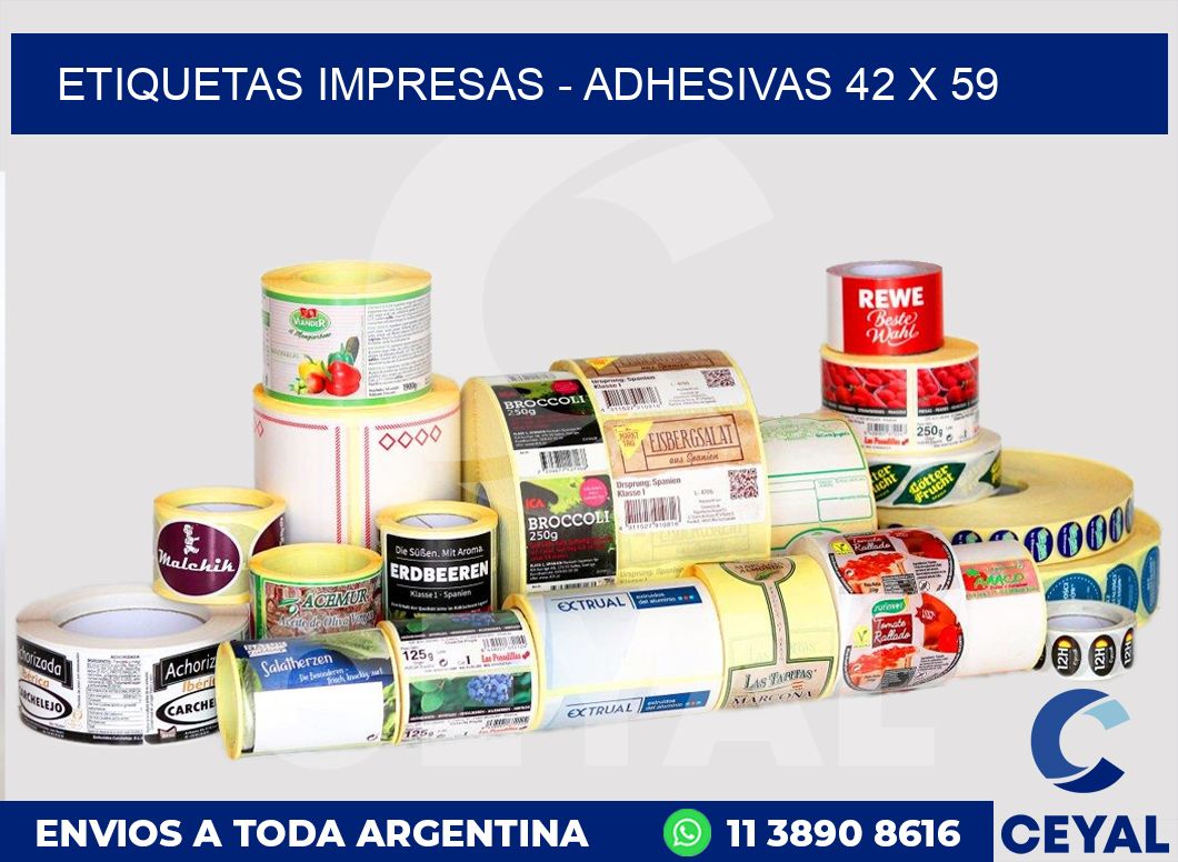 etiquetas impresas – Adhesivas 42 x 59