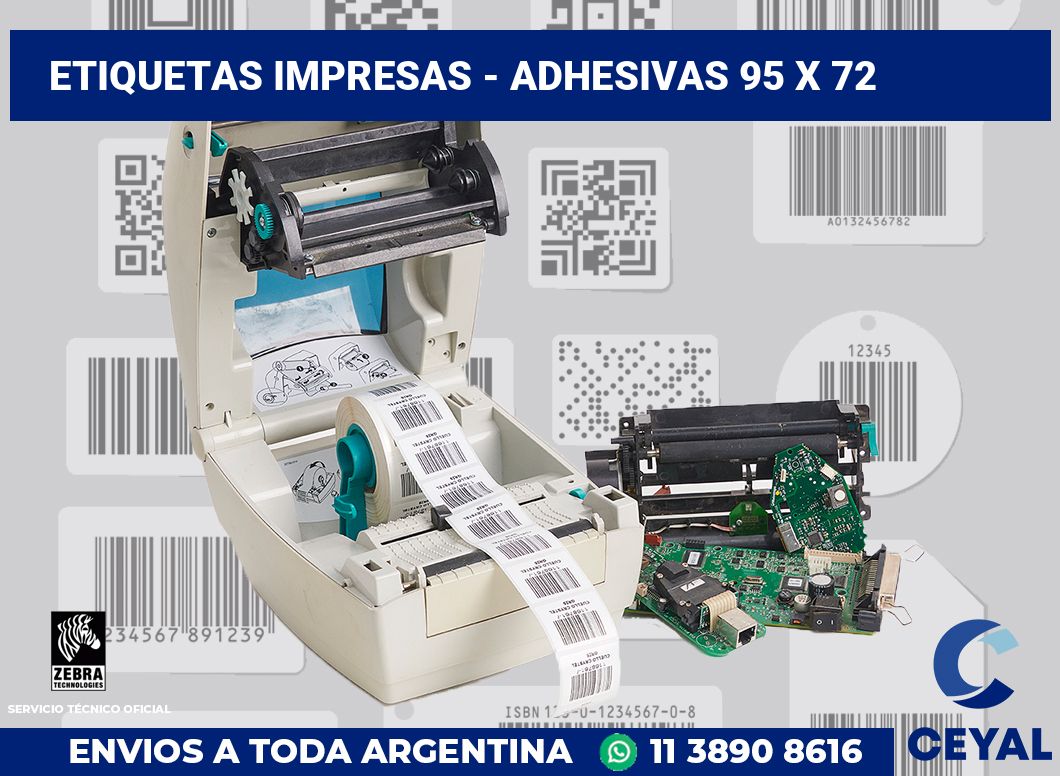 etiquetas impresas - Adhesivas 95 x 72
