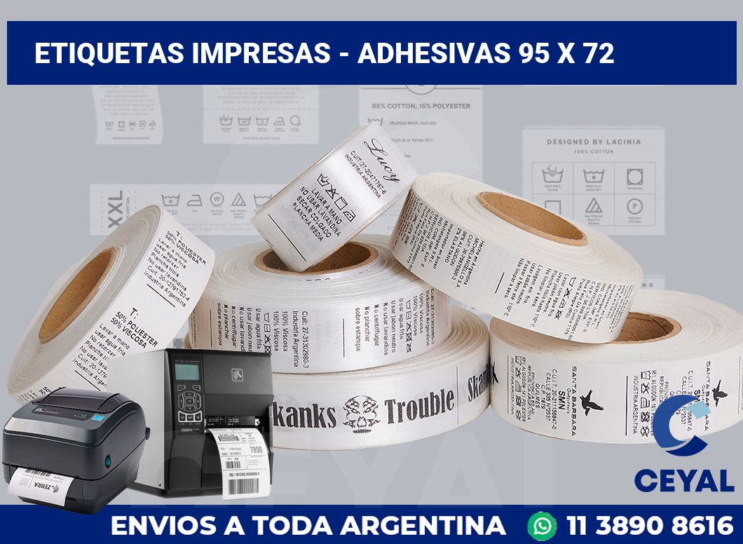 etiquetas impresas - Adhesivas 95 x 72