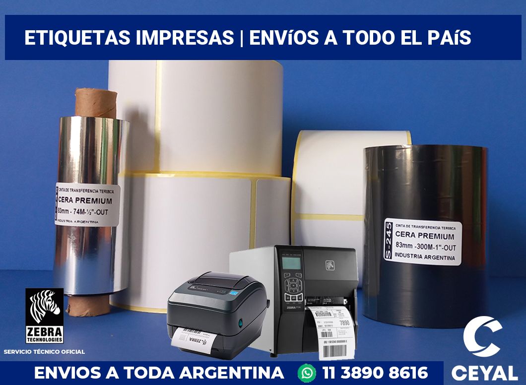 etiquetas impresas | Envíos a todo el país