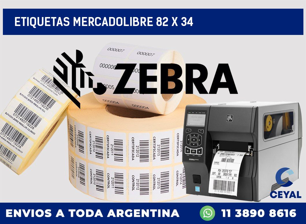 etiquetas mercadolibre 82 x 34