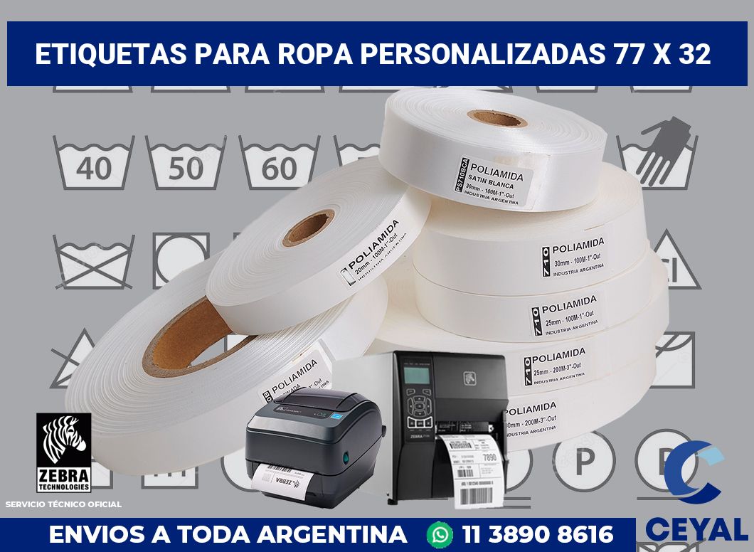 etiquetas para ropa personalizadas 77 x 32