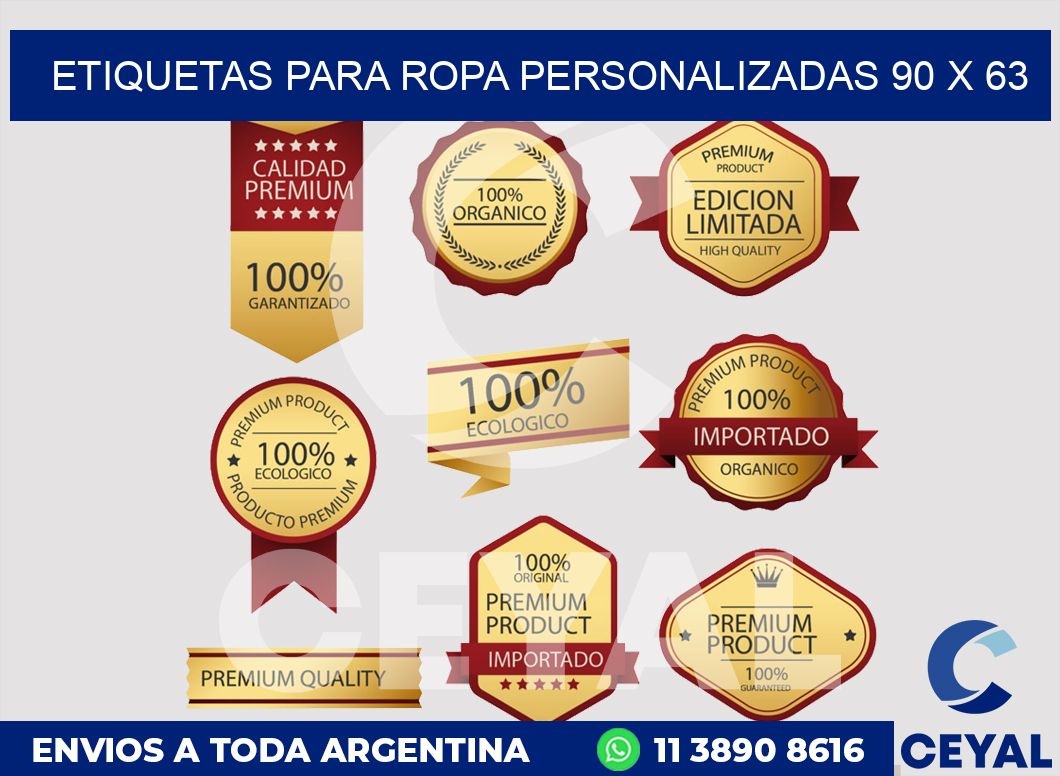 etiquetas para ropa personalizadas 90 x 63