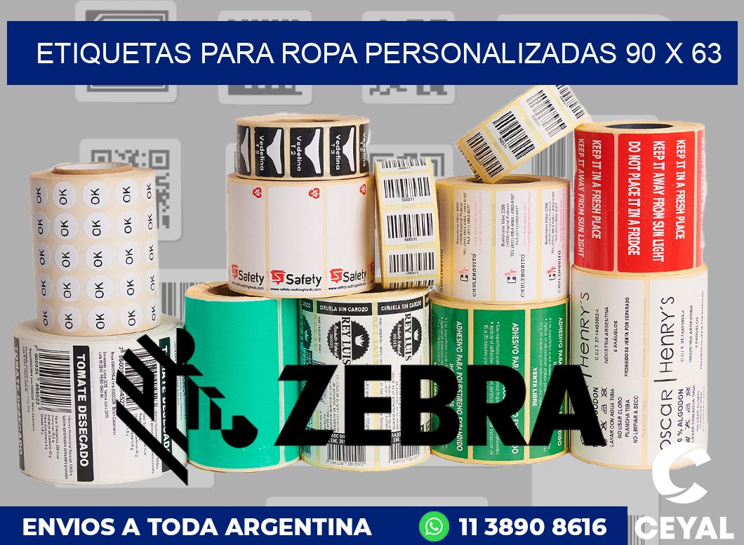 etiquetas para ropa personalizadas 90 x 63