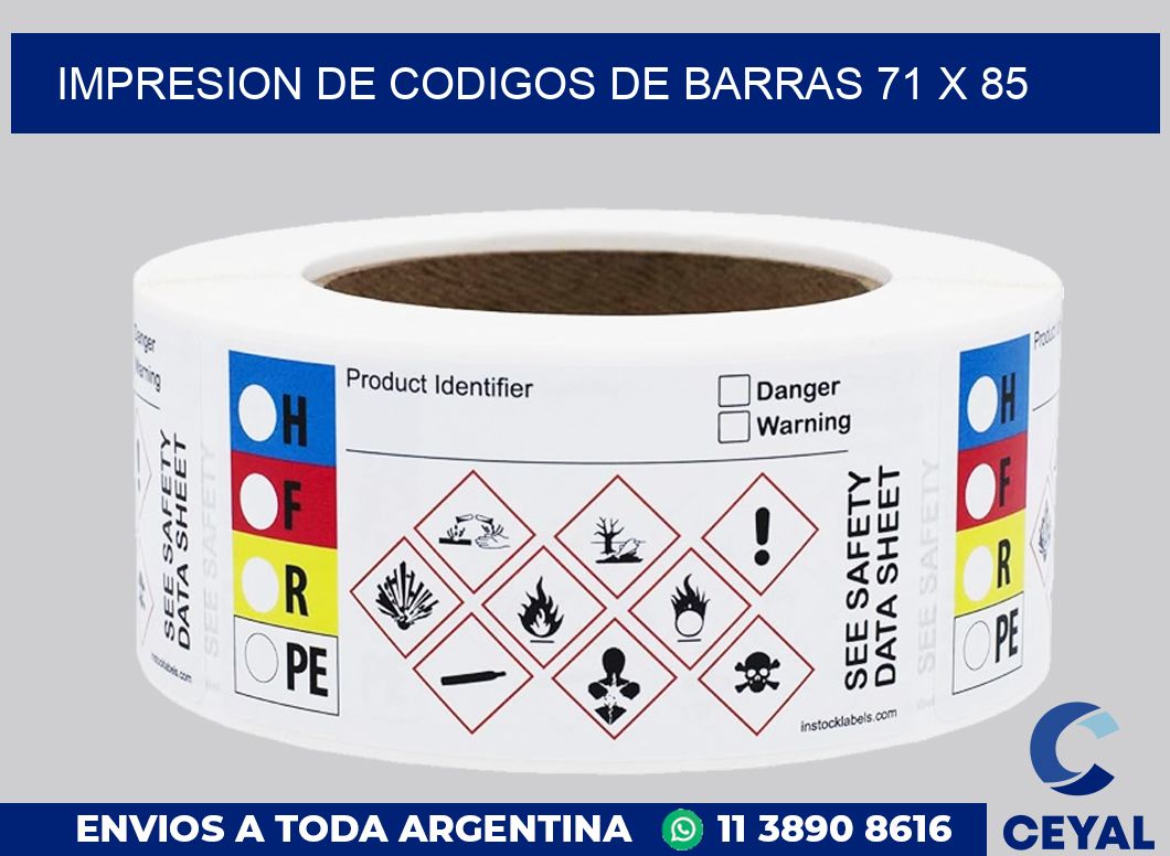 impresion de codigos de barras 71 x 85