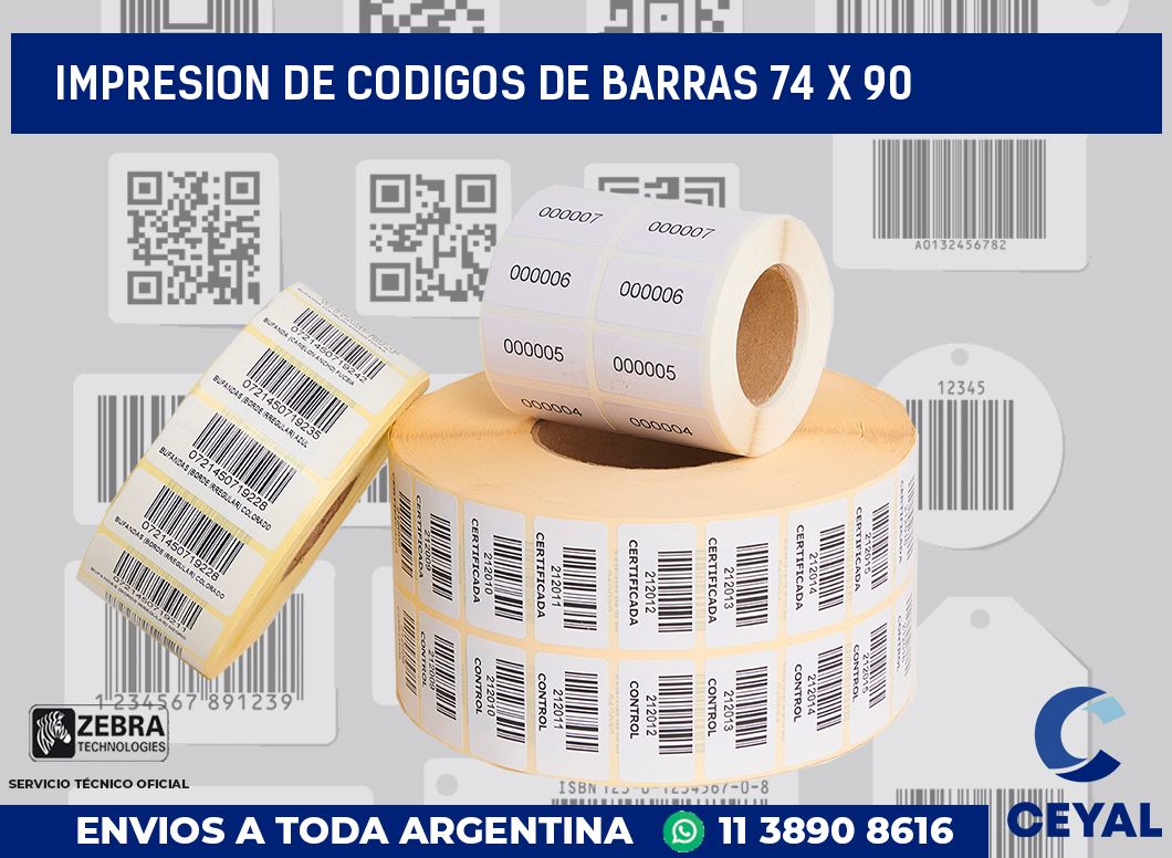 impresion de codigos de barras 74 x 90