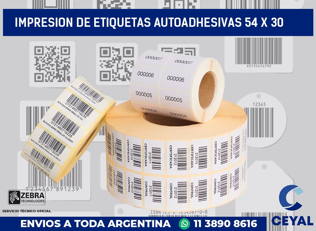 impresion de etiquetas autoadhesivas 54 x 30