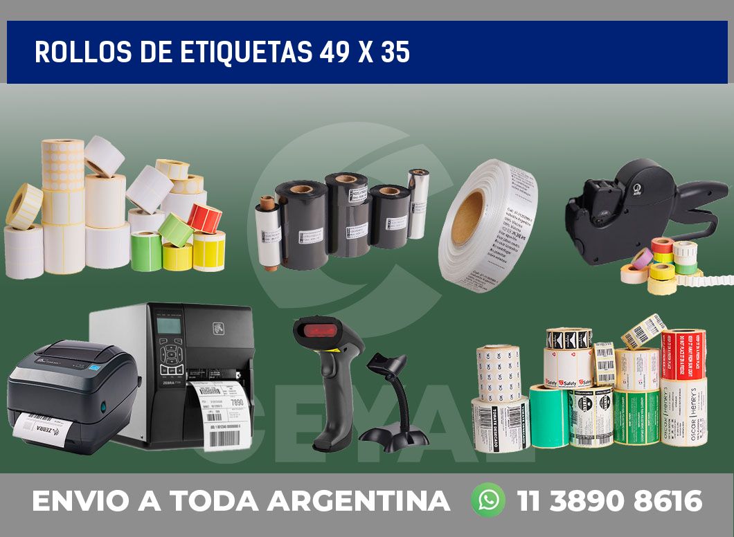 rollos de etiquetas 49 x 35
