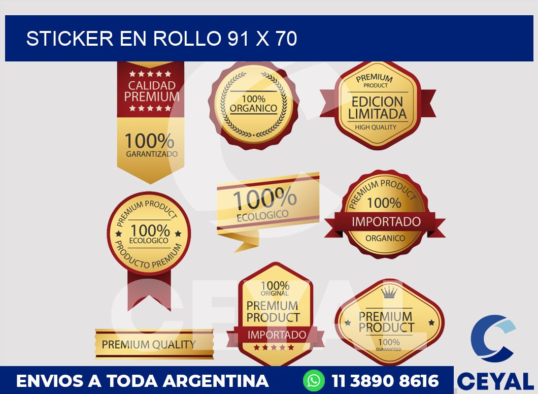 sticker en rollo 91 x 70