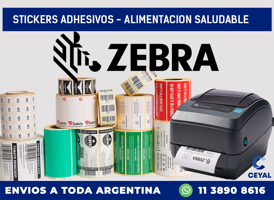 stickers adhesivos - alimentacion saludable