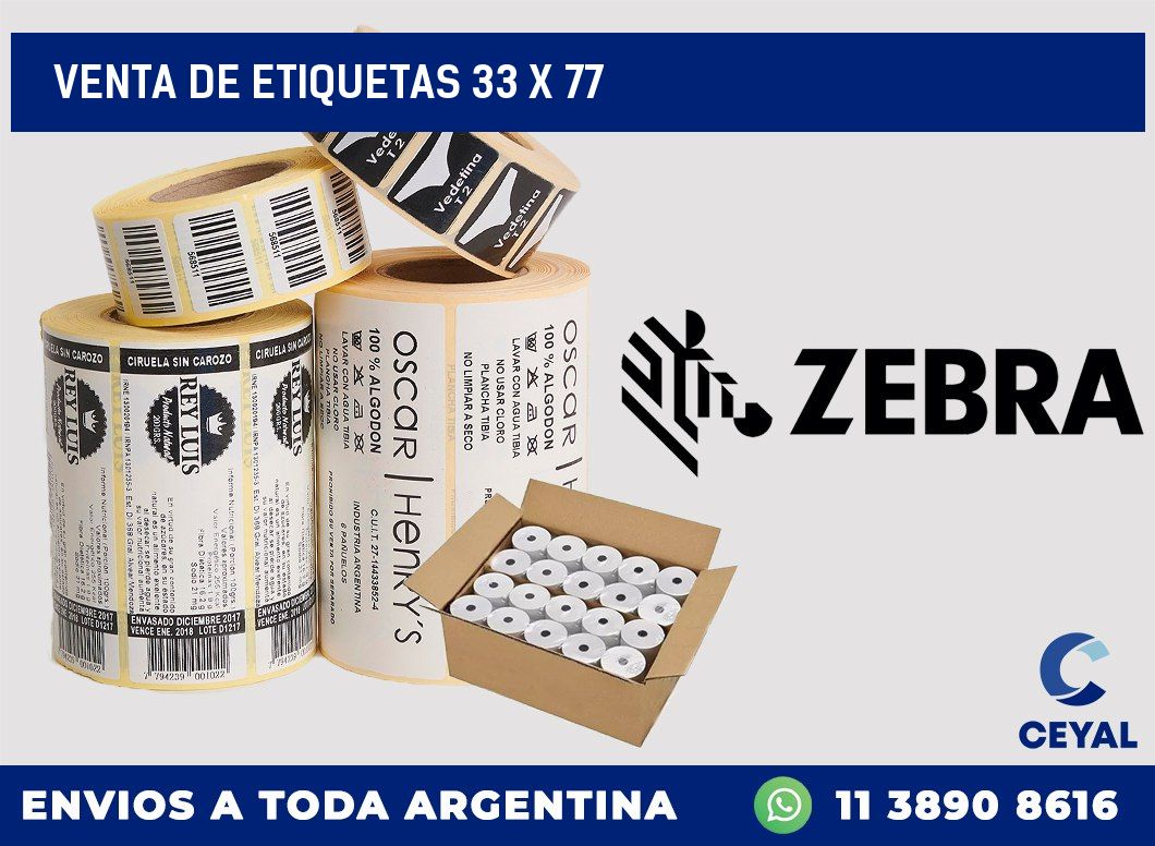 venta de etiquetas 33 x 77