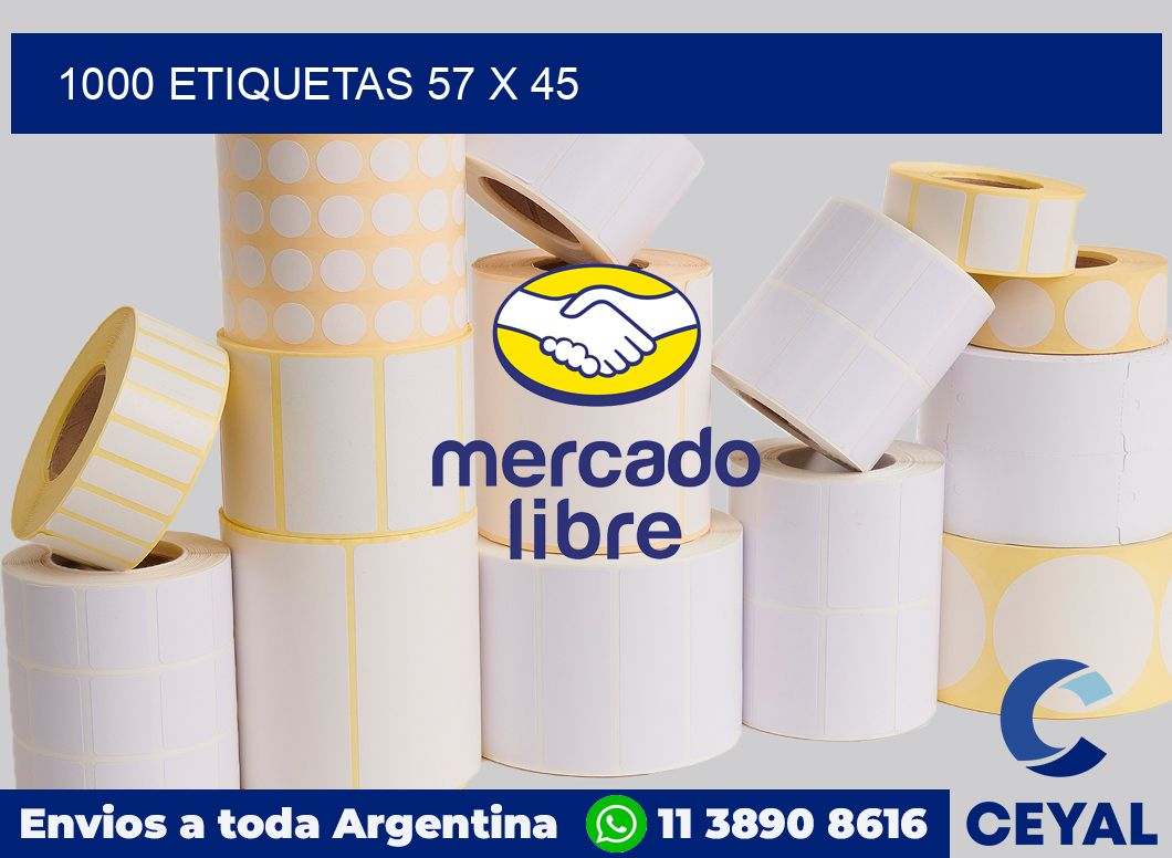 1000 etiquetas 57 x 45