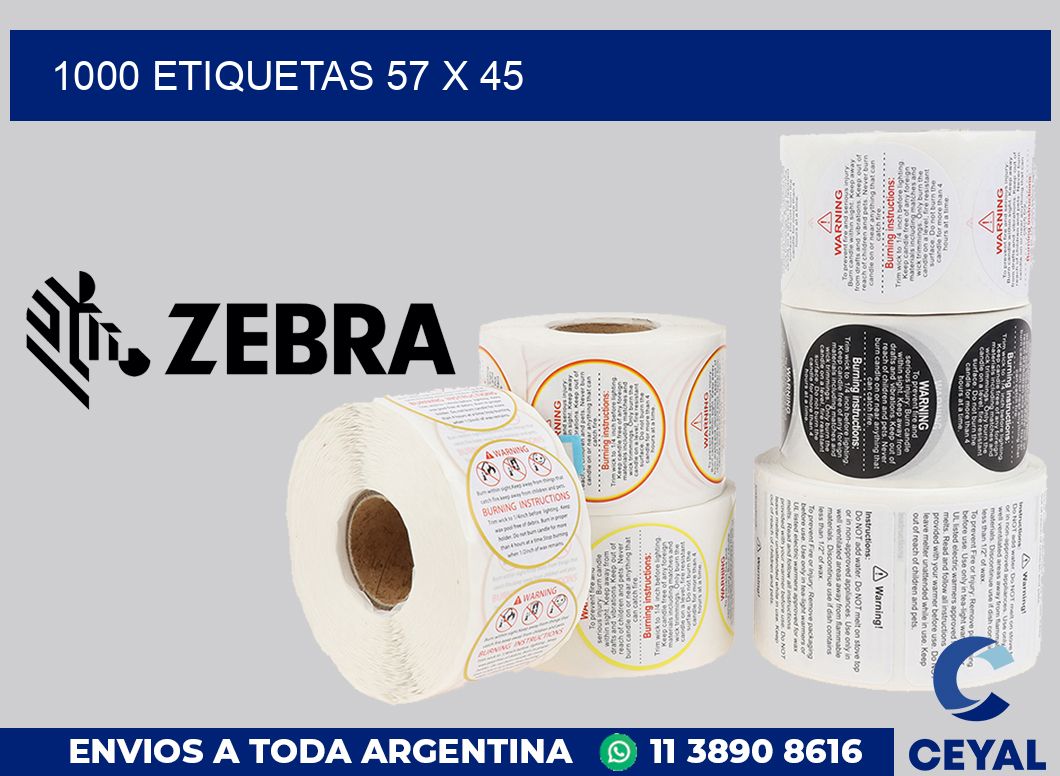 1000 etiquetas 57 x 45