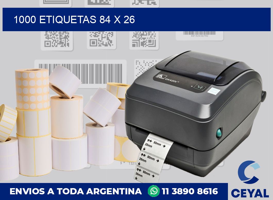 1000 etiquetas 84 x 26