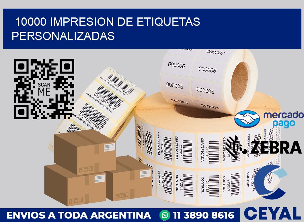 10000 Impresion de etiquetas personalizadas