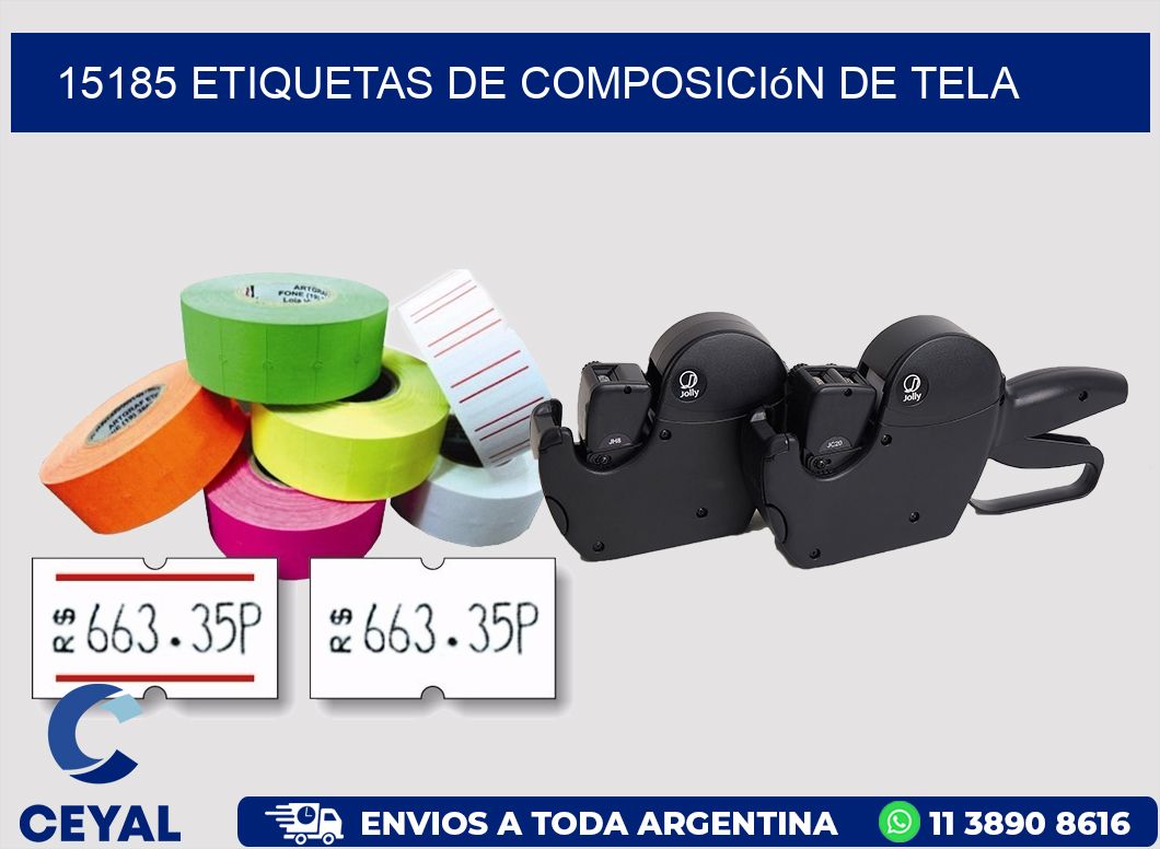 15185 Etiquetas de Composición de Tela