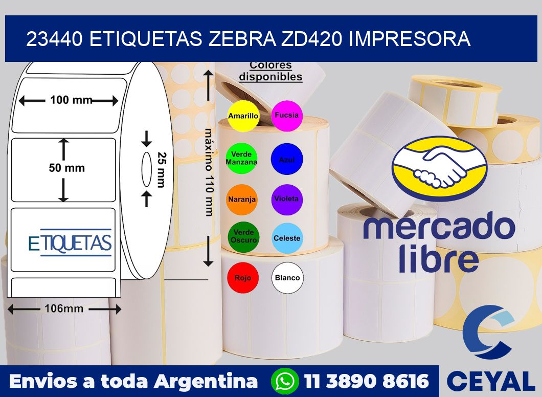 23440 etiquetas Zebra zd420 impresora