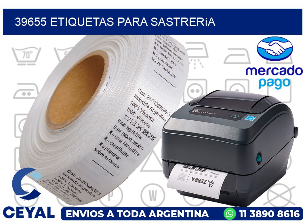 39655 Etiquetas para sastrería