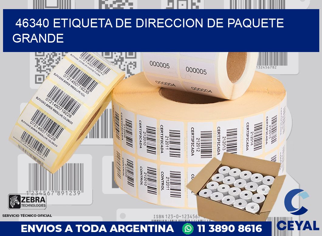 46340 Etiqueta de direccion de paquete grande