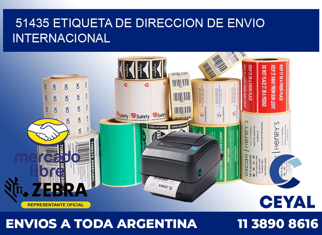 51435 Etiqueta de direccion de envio internacional