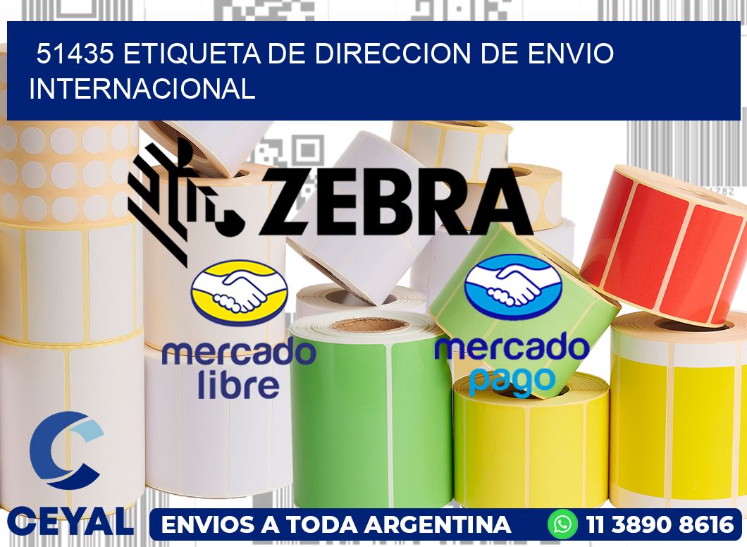 51435 Etiqueta de direccion de envio internacional